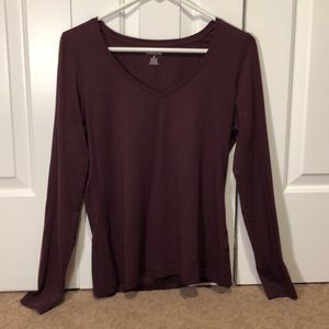 Lands End Burgundy Long Sleeved Shirt